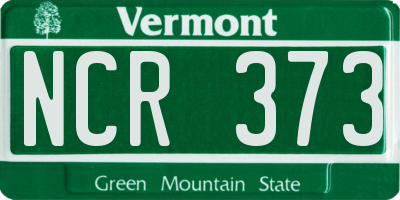 VT license plate NCR373