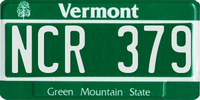VT license plate NCR379