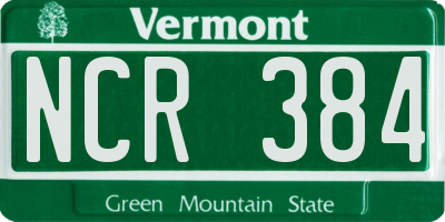 VT license plate NCR384