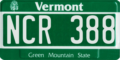 VT license plate NCR388
