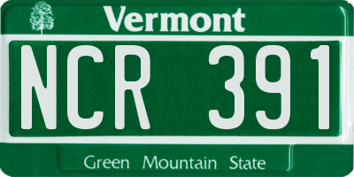 VT license plate NCR391