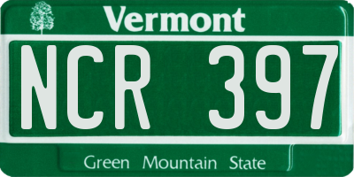 VT license plate NCR397