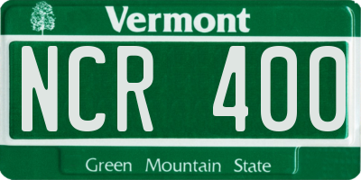 VT license plate NCR400