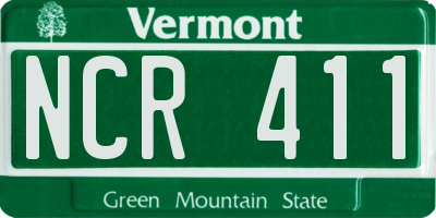 VT license plate NCR411