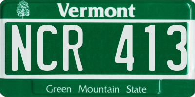 VT license plate NCR413