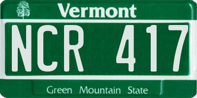VT license plate NCR417
