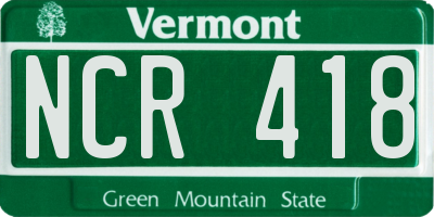 VT license plate NCR418