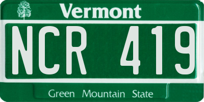 VT license plate NCR419