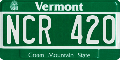 VT license plate NCR420