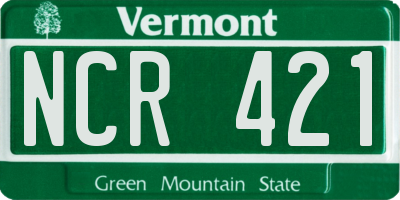 VT license plate NCR421