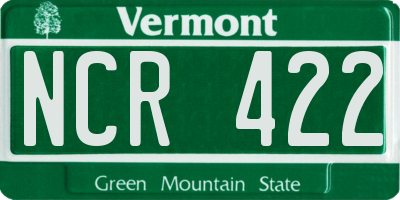 VT license plate NCR422
