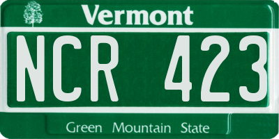 VT license plate NCR423