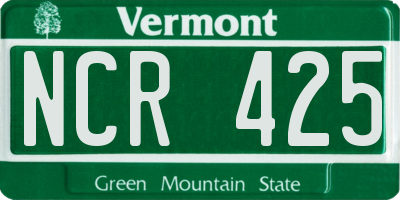 VT license plate NCR425