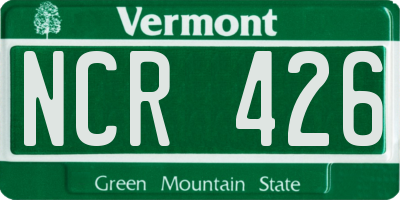 VT license plate NCR426