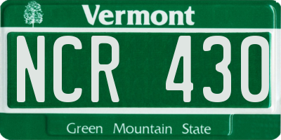VT license plate NCR430