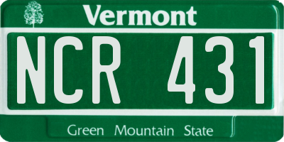 VT license plate NCR431