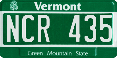 VT license plate NCR435