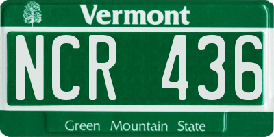 VT license plate NCR436