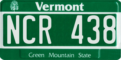 VT license plate NCR438