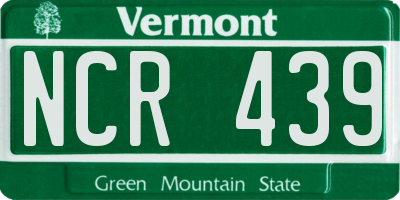 VT license plate NCR439