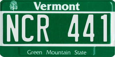 VT license plate NCR441