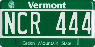 VT license plate NCR444