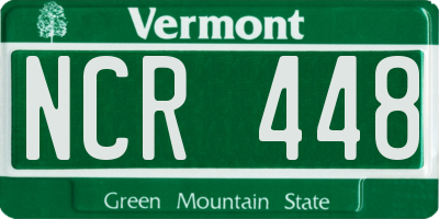 VT license plate NCR448