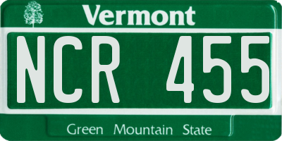 VT license plate NCR455