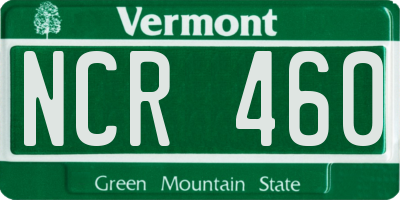VT license plate NCR460