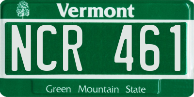 VT license plate NCR461