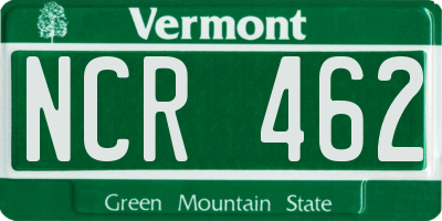 VT license plate NCR462