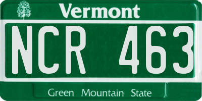 VT license plate NCR463