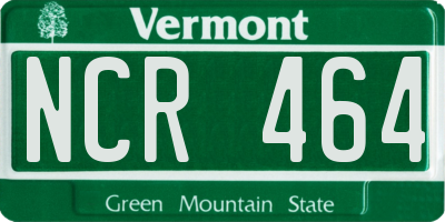 VT license plate NCR464