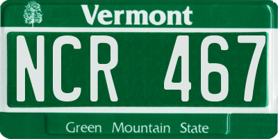 VT license plate NCR467