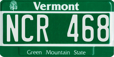 VT license plate NCR468