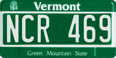 VT license plate NCR469