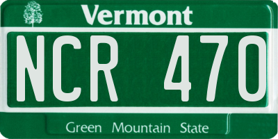 VT license plate NCR470