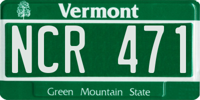 VT license plate NCR471