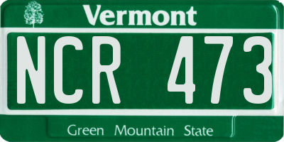 VT license plate NCR473