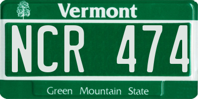 VT license plate NCR474
