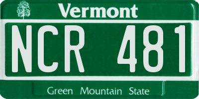 VT license plate NCR481