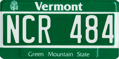 VT license plate NCR484