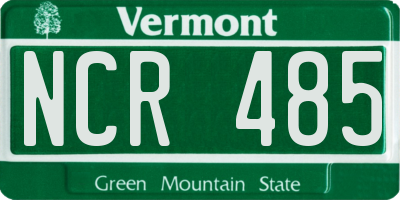 VT license plate NCR485