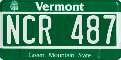 VT license plate NCR487