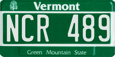 VT license plate NCR489