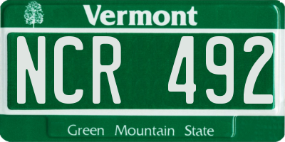 VT license plate NCR492