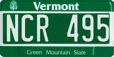 VT license plate NCR495