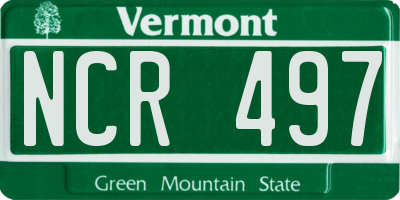 VT license plate NCR497