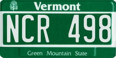VT license plate NCR498