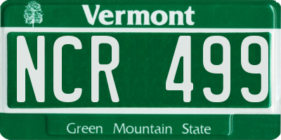 VT license plate NCR499